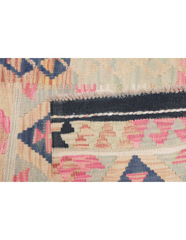 Tappeto Kilim Afghanistan 62x193 Beige Rosa Blu