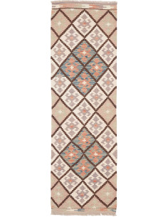 Rug Kilim Afghanistan 61x200 Cream White Brown