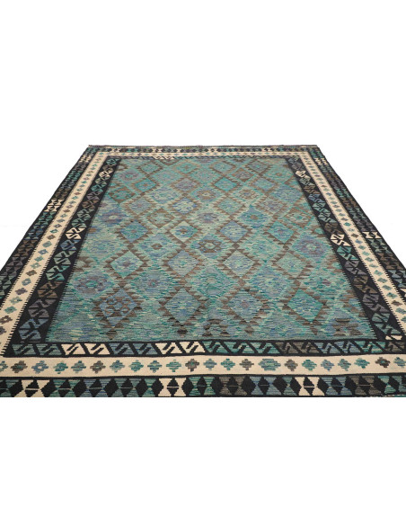 Tappeto Kilim Afghanistan 252x292 Verdeacqua Bl