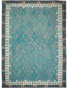 Tappeto Kilim Afghanistan 255x344 Turchese Blu