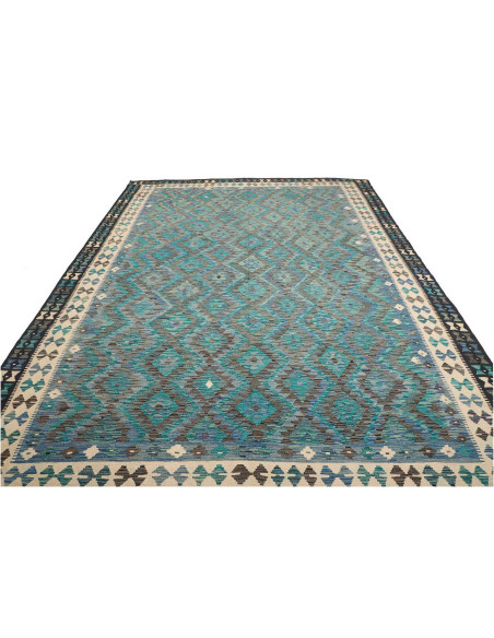 Tappeto Kilim Afghanistan 255x344 Turchese Blu