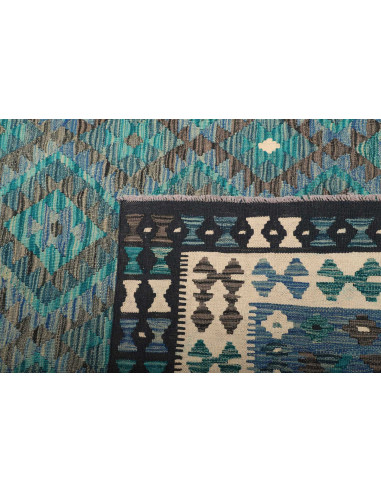 Tappeto Kilim Afghanistan 255x344 Turchese Blu