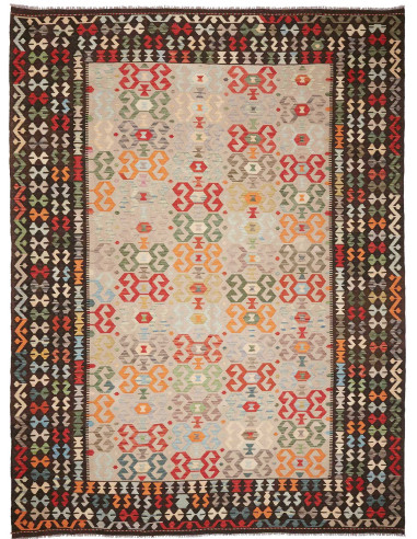 Tappeto Kilim Afghanistan 259x342 Beige Multico