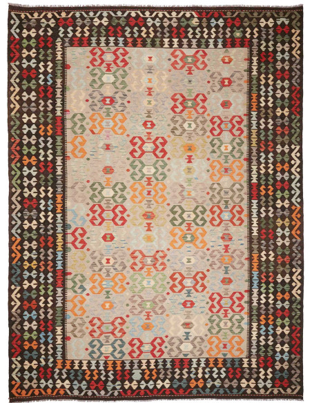 Rug Kilim Afghanistan 259x342 Beige Multicolore