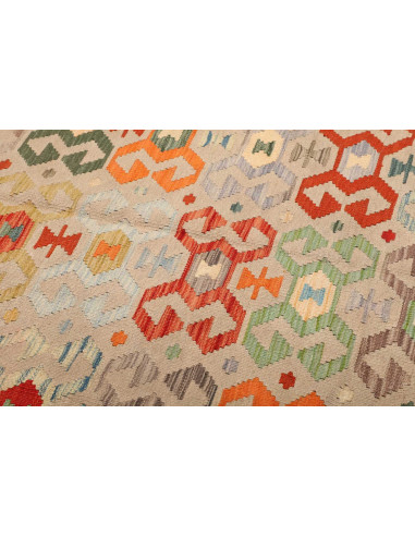 Tappeto Kilim Afghanistan 259x342 Beige Multico