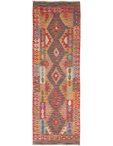 Tappeto Kilim Afghanistan 81x247 Rosso Ricco Ar