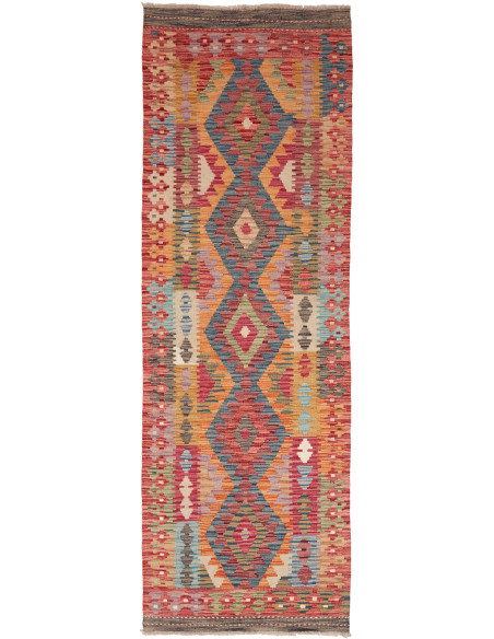 Rug Kilim Afghanistan 81x247 Rich Red Orange Bl