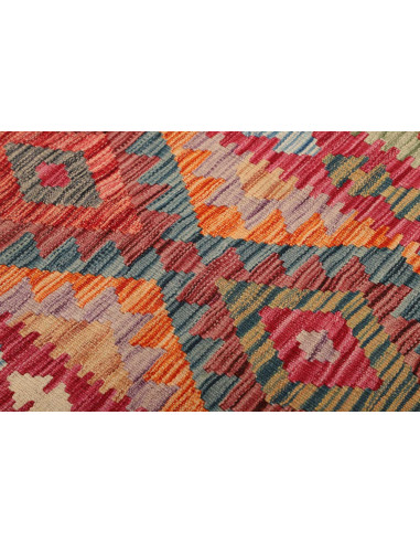Rug Kilim Afghanistan 81x247 Rich Red Orange Bl