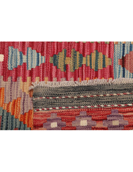 Rug Kilim Afghanistan 81x247 Rich Red Orange Bl
