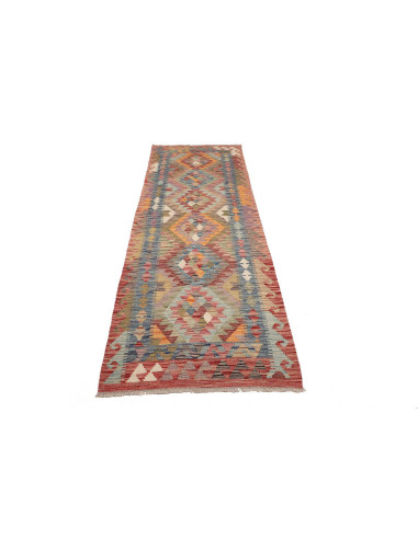 Rug Kilim Afghanistan 82x246 Blue Red Orange Go