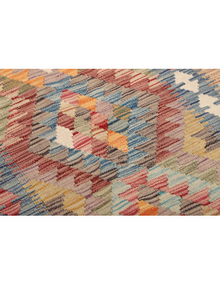 Rug Kilim Afghanistan 82x246 Blue Red Orange Go