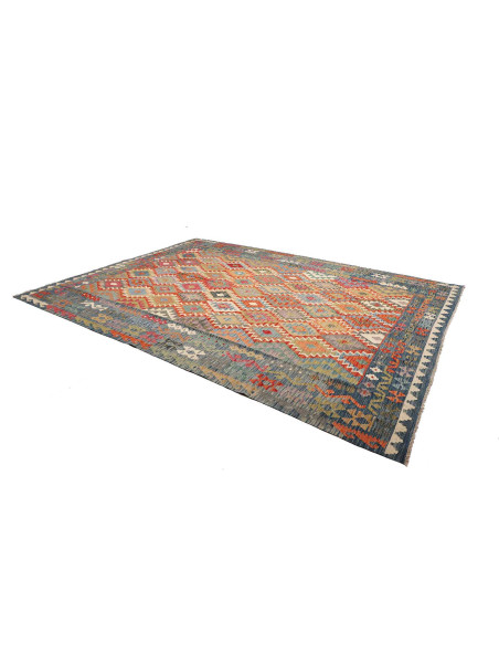 Tappeto Kilim Afghanistan 252x347 Blu Rosso Ara