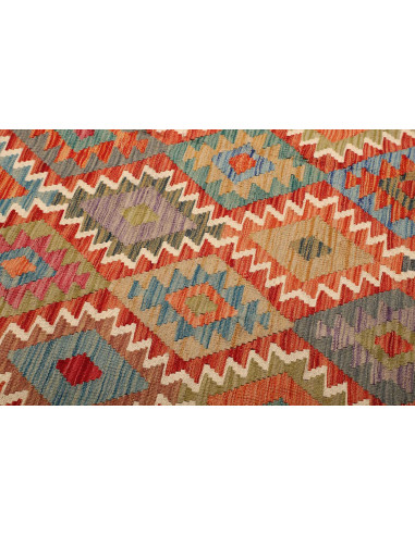 Tappeto Kilim Afghanistan 252x347 Blu Rosso Ara