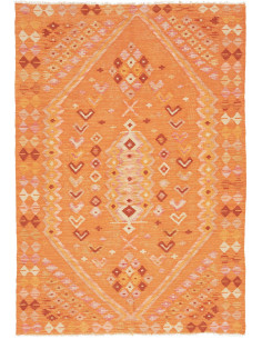 Tappeto Kilim Afghanistan 105x147 Arancione Pes