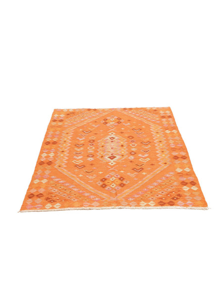 Tappeto Kilim Afghanistan 105x147 Arancione Pes