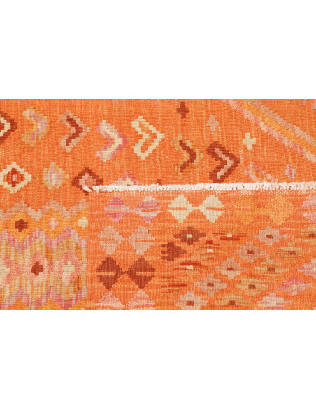 Tappeto Kilim Afghanistan 105x147 Arancione Pes