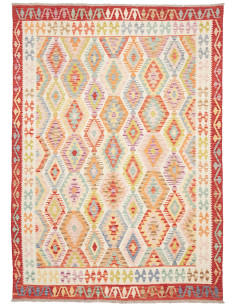 Rug Kilim Afghanistan 204x290 Cream Orange Red