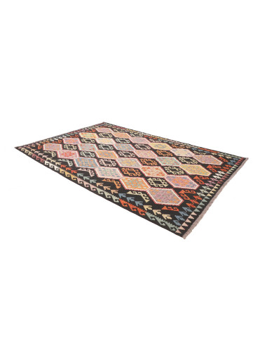 Rug Kilim Afghanistan 200x290 Anthracite Grey M