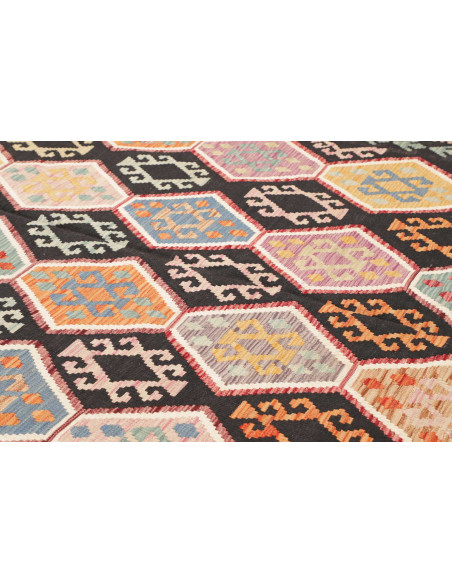 Rug Kilim Afghanistan 200x290 Anthracite Grey M