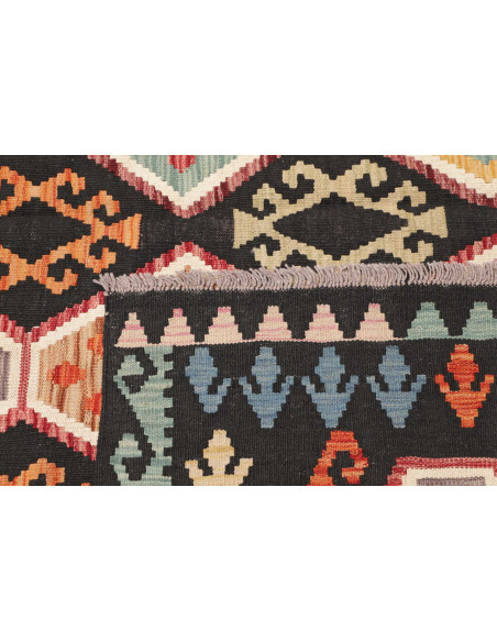 Rug Kilim Afghanistan 200x290 Anthracite Grey M