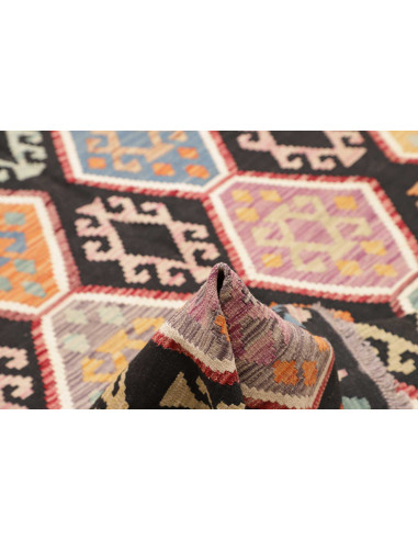 Rug Kilim Afghanistan 200x290 Anthracite Grey M