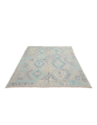 Rug Kilim Afghanistan 156x205 Light Grey Sky Bl