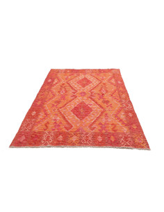 Rug Kilim Afghanistan 128x185 Orange Red Salmon 2