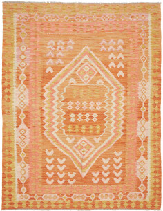 Rug Kilim Afghanistan 152x200 Orange Pink Cream
