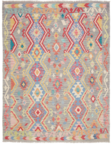 Rug Kilim Afghanistan 158x200 Grey Red Blue Yel