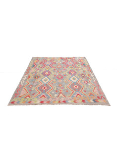 Rug Kilim Afghanistan 158x200 Grey Red Blue Yel 2