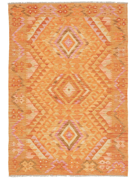 Rug Kilim Afghanistan 103x150 Orange Pink Beige