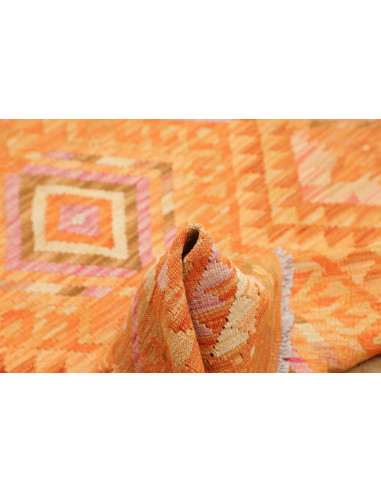 Rug Kilim Afghanistan 103x150 Orange Pink Beige