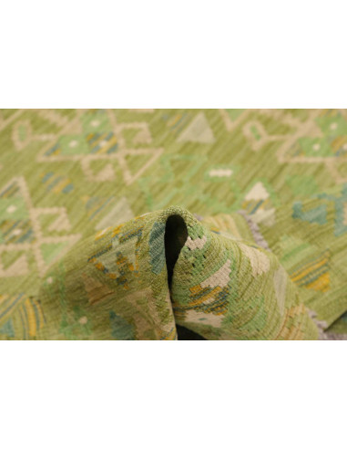 Tappeto Kilim Afghanistan 150x202 Verde Beige B