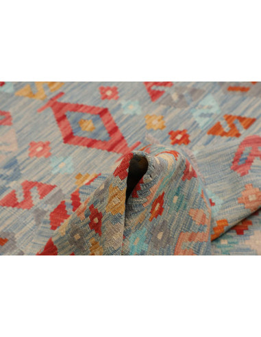 Tappeto Kilim Afghanistan 158x205 Celeste Coral