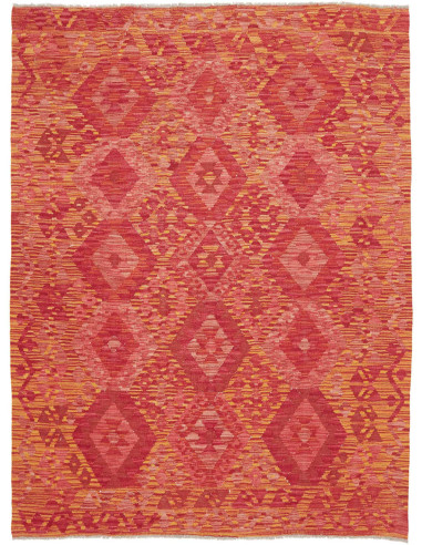 Tappeto Kilim Afghanistan 153x201 Rosso Arancio