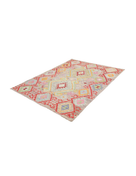 Tappeto Kilim Afghanistan 154x201 Grigio Beige