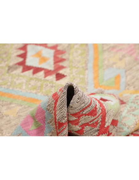 Tappeto Kilim Afghanistan 154x201 Grigio Beige