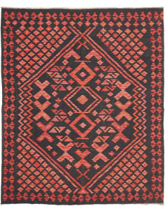 Tappeto Kilim Afghanistan 160x196 Carbone Rosso