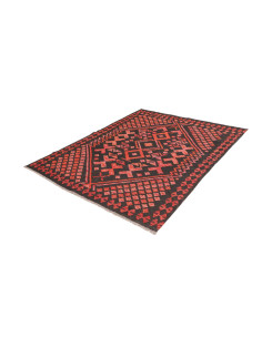 Tappeto Kilim Afghanistan 160x196 Carbone Rosso 2
