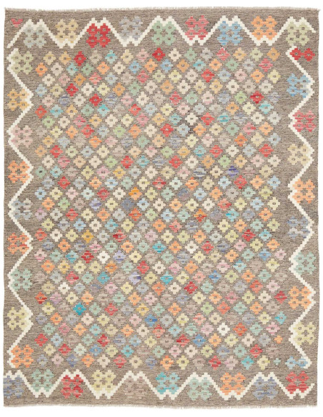 Tappeto Kilim Afghanistan 156x193 Grigio Terra
