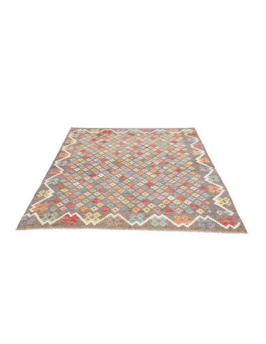 Tappeto Kilim Afghanistan 156x193 Grigio Terra