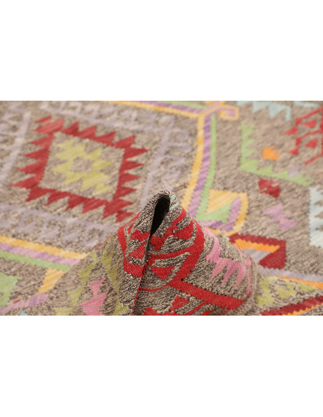 Tappeto Kilim Afghanistan 154x190 Grigio Marron