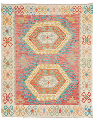 Tappeto Kilim Afghanistan 163x197 Corallo Beige