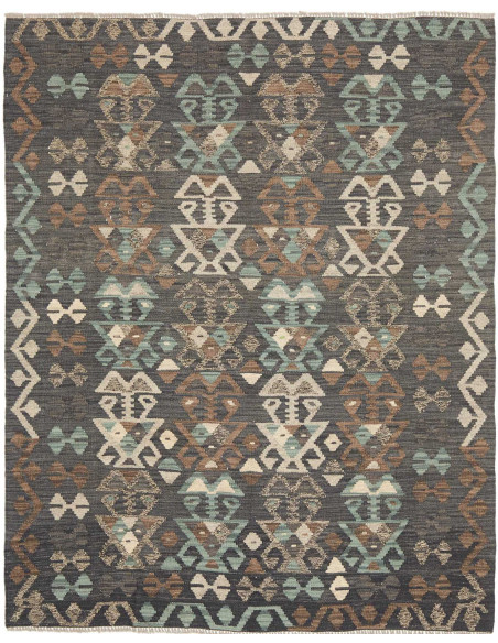 Tappeto Kilim Afghanistan 156x195 Antracite Azz
