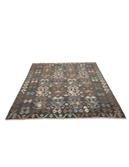 Tappeto Kilim Afghanistan 156x195 Antracite Azz