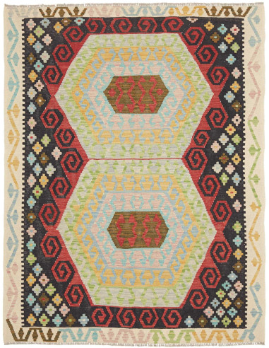 Rug Kilim Afghanistan 157x203 White Cream And M