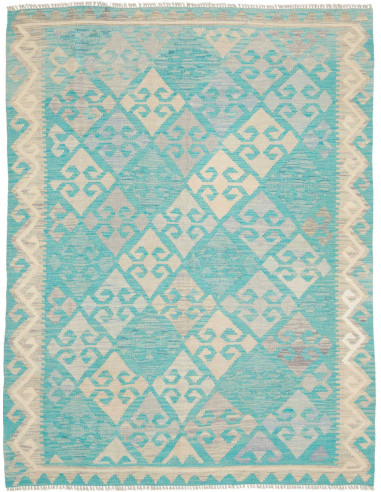Rug Kilim Afghanistan 149x198 Turquoise Cream W
