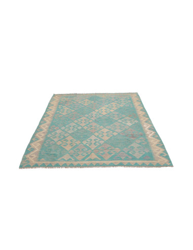 Rug Kilim Afghanistan 149x198 Turquoise Cream W