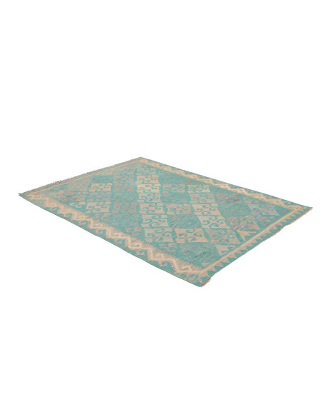 Rug Kilim Afghanistan 149x198 Turquoise Cream W