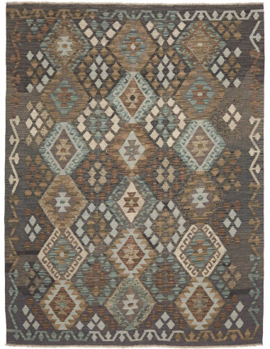 Rug Kilim Afghanistan 154x202 Anthracite Grey E
